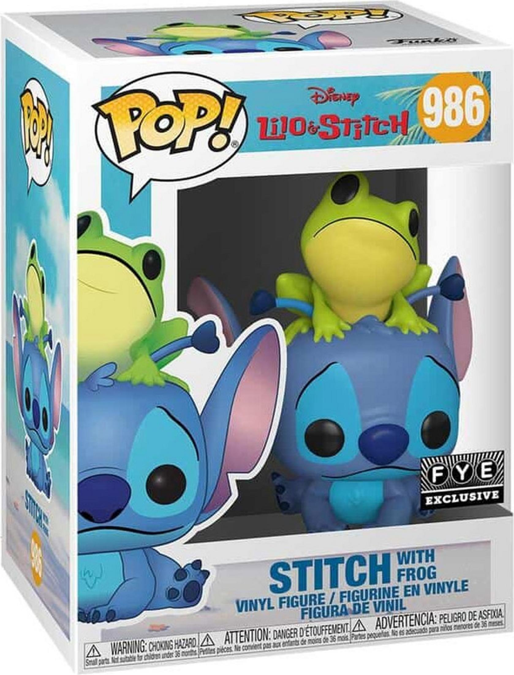 Funko Pop! Vinyl Figur von Stitch mit Frosch, Nr. 986, FYE Exklusiv.