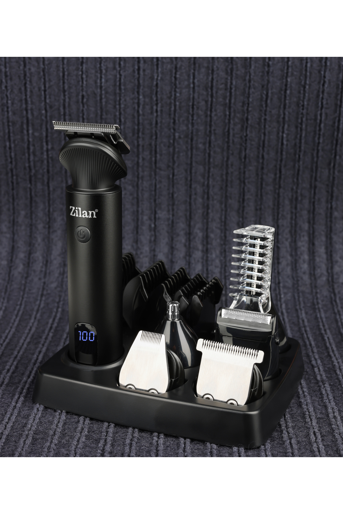 ZILAN ZLN8672 Zeus Hızlı Şarjlı LED Kablolu Kablosuz Sakal Saç Kesme Makinesi Siyah