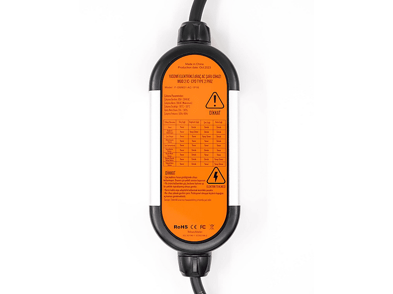 YASOMI 3.6kW 220V Ev Tipi Elektrikli Araç Şarj Cihazı Turuncu