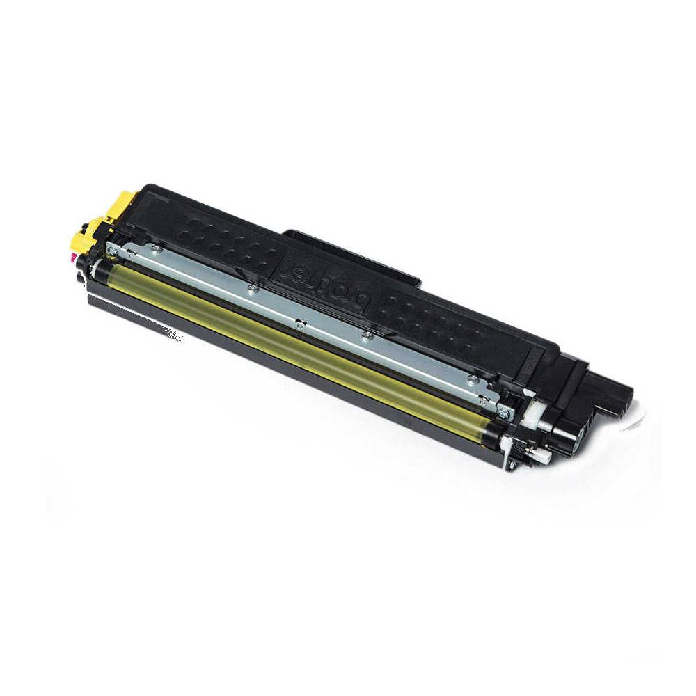 Sarı vurgulu siyah Brother toner kartuşu, beyaz üzerinde.