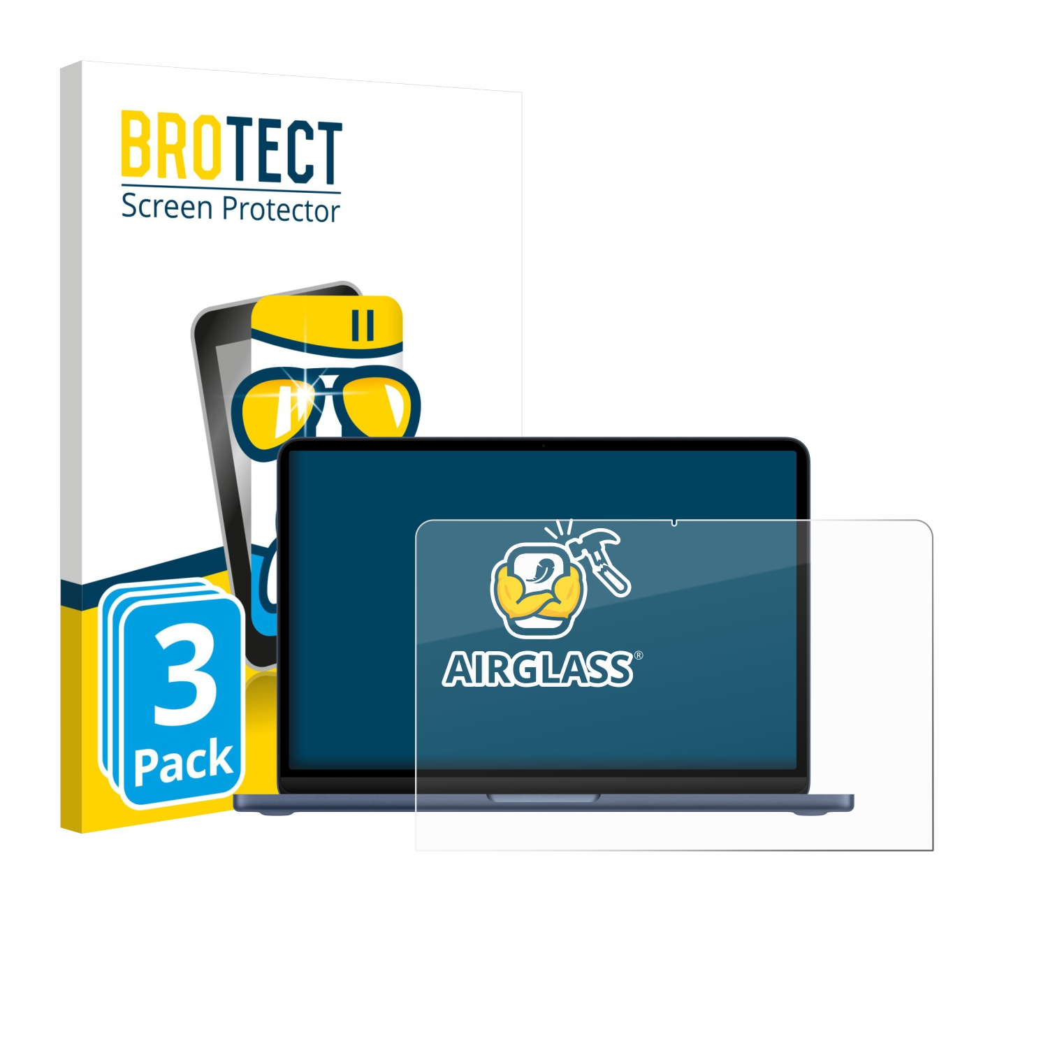 3er Pack BROTECT Displayschutzfolie für Laptop und Handy.