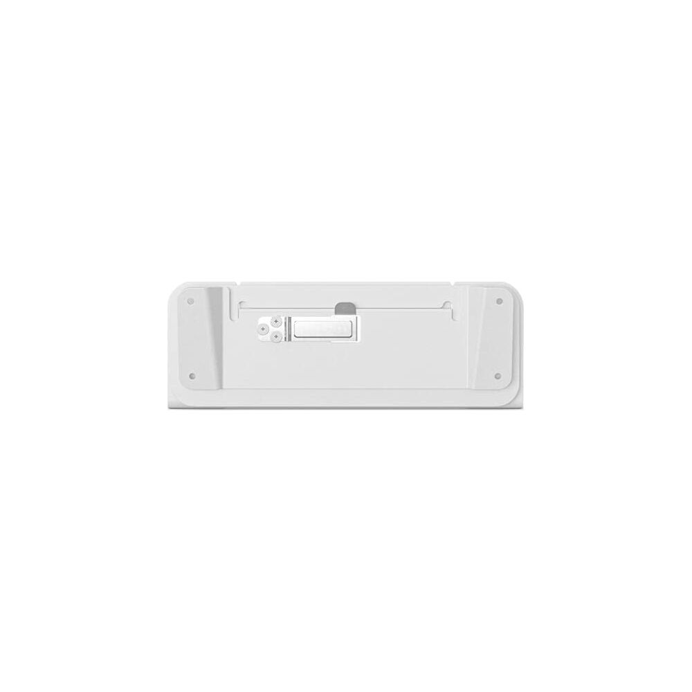 Un dispositivo bianco con porte e un interruttore scorrevole.