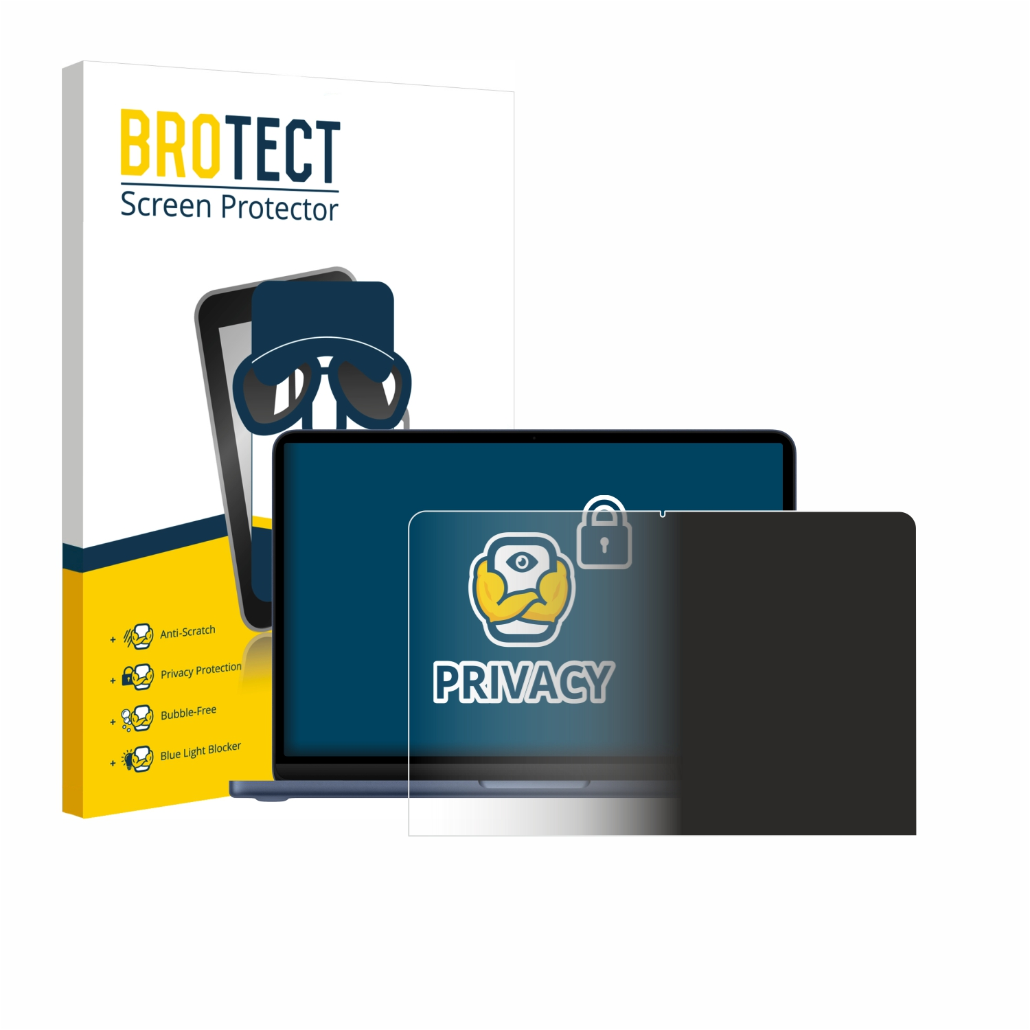 BROTECT Sichtschutzfolie für Laptops mit Anti-Kratz-Schutz.
