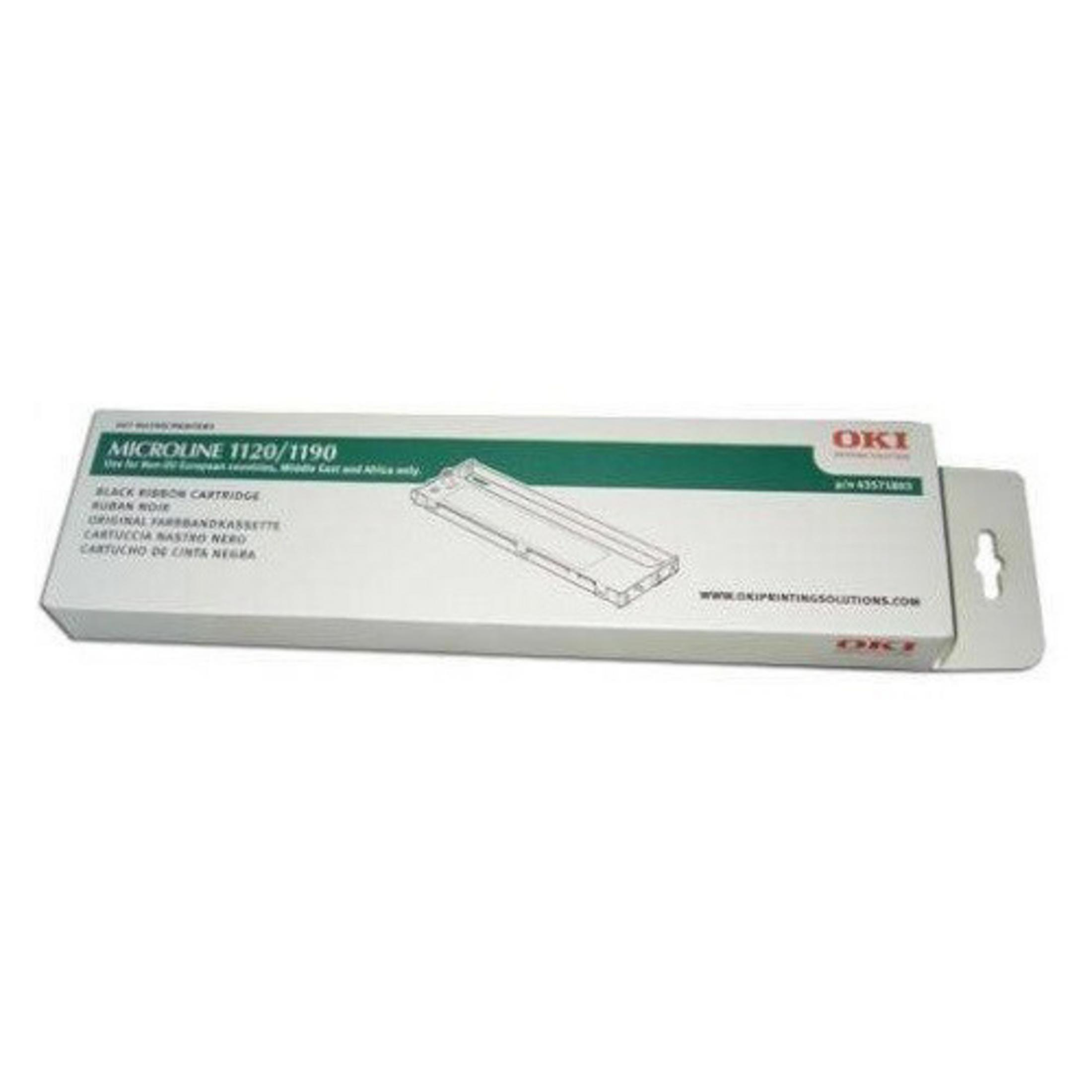 OKI MICROLINE 1120/1190 siyah şerit kartuşu ambalajında.