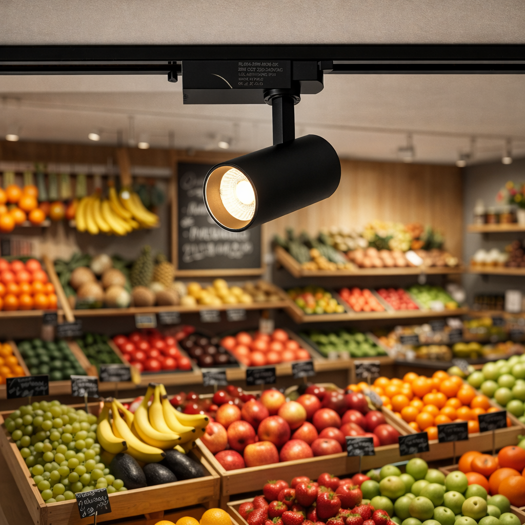 Una tienda de comestibles que exhibe frutas y verduras en cajas de madera.