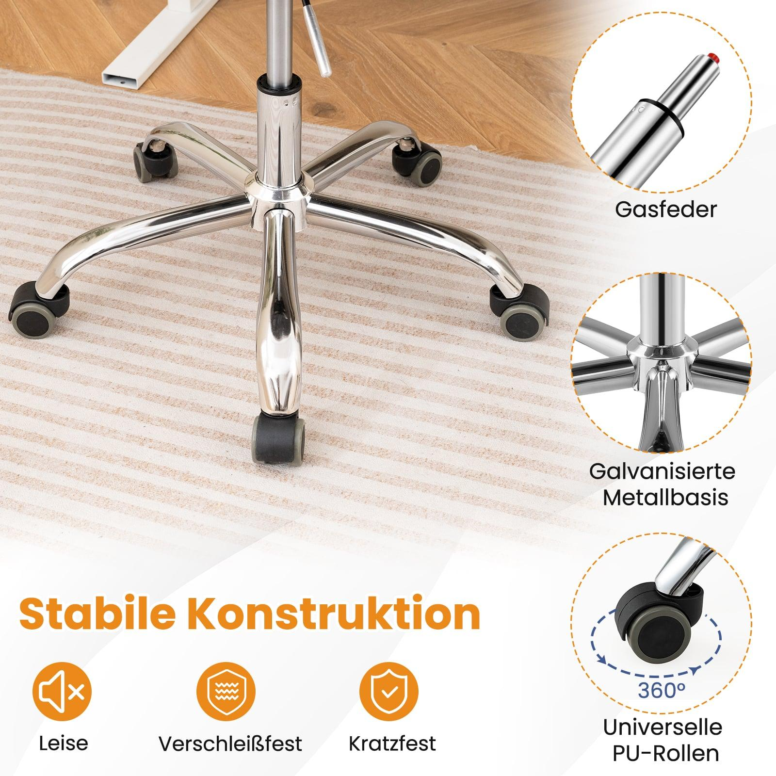 Chair base with gas spring, metal base, casters, and features like quiet, wear-resistant, scratch-resistant.