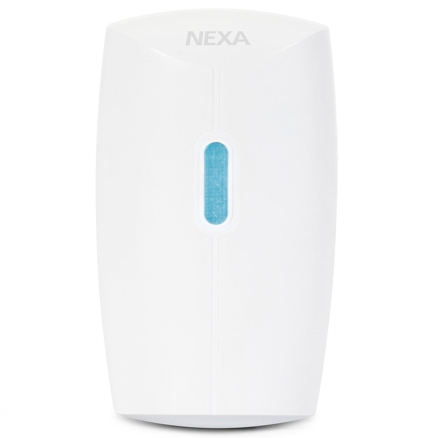Een witte NEXA dispenser met een blauw venster.