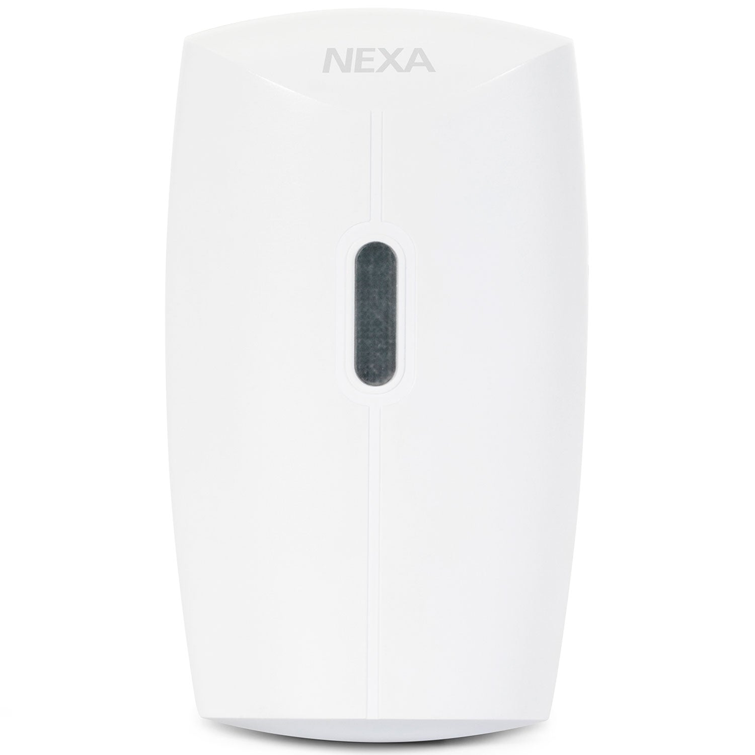 A white NEXA soap dispenser with a dark viewing window.