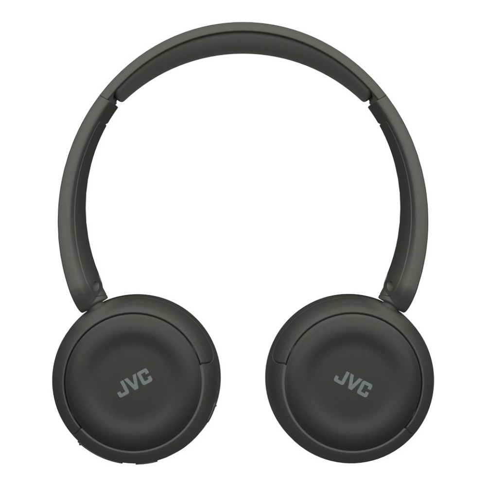 Ciemnoszare słuchawki JVC z pałąkiem, na białym tle.