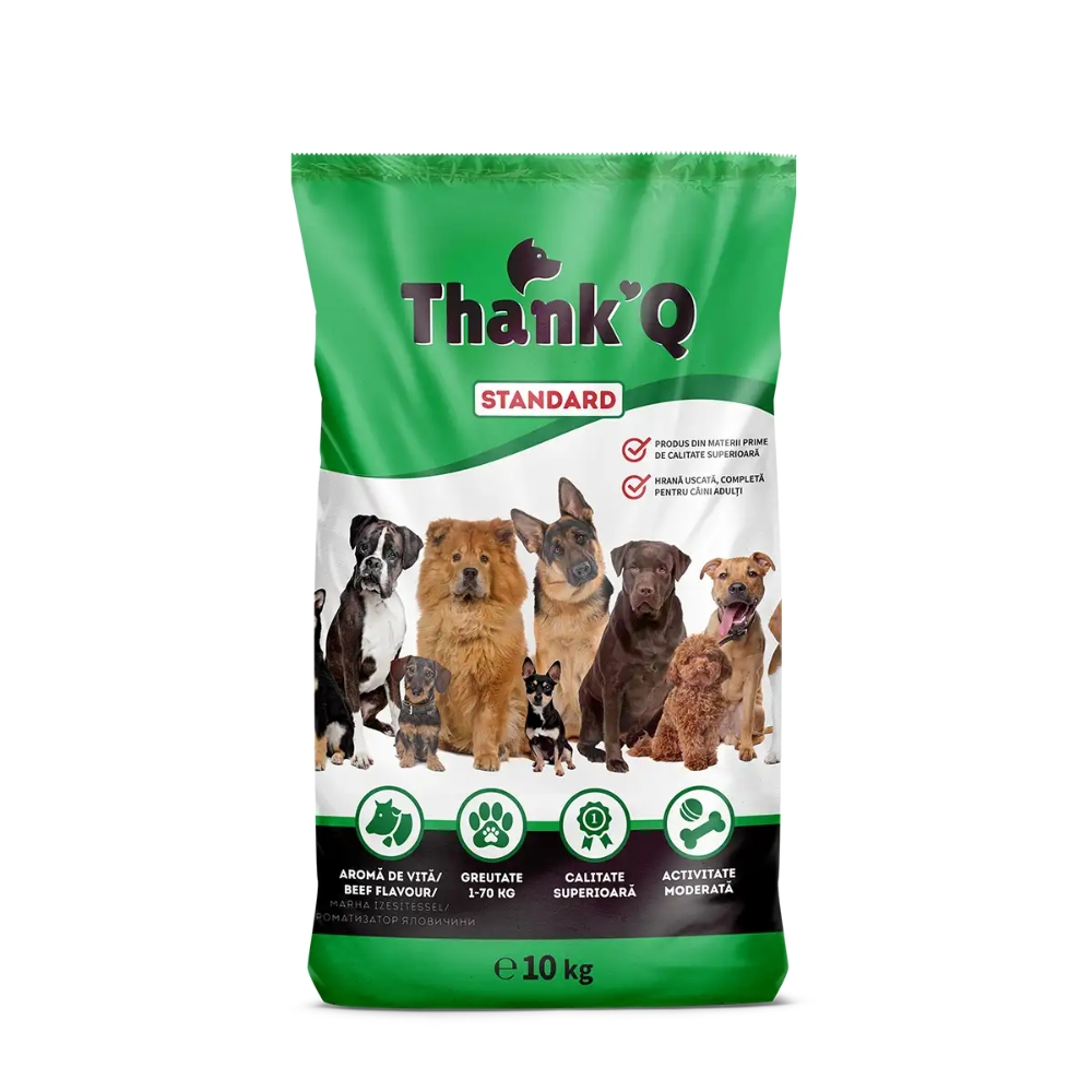 Torba z karmą dla psów różnych ras, Thank Q Standard, 10 kg.