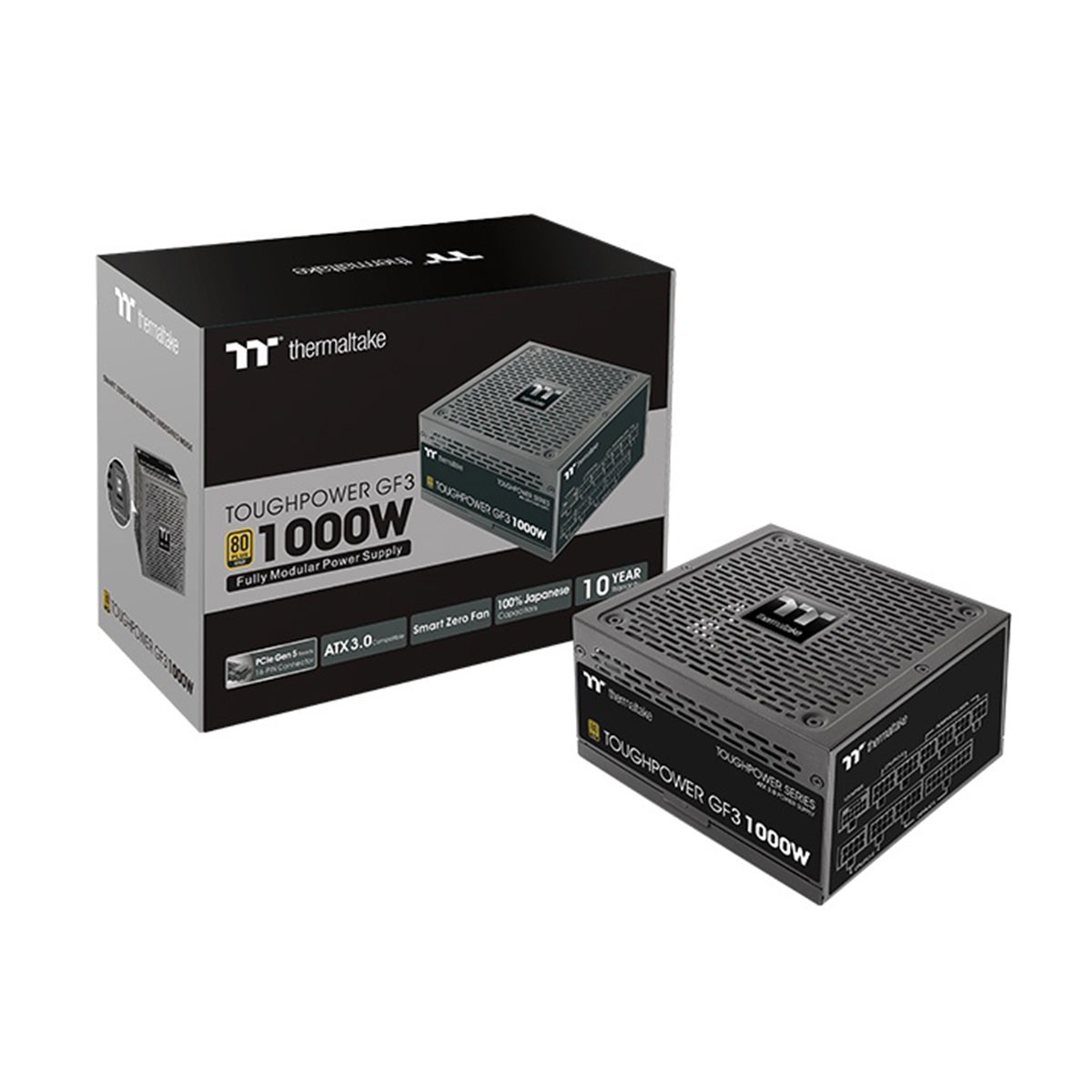Een Thermaltake voeding en de verpakking.