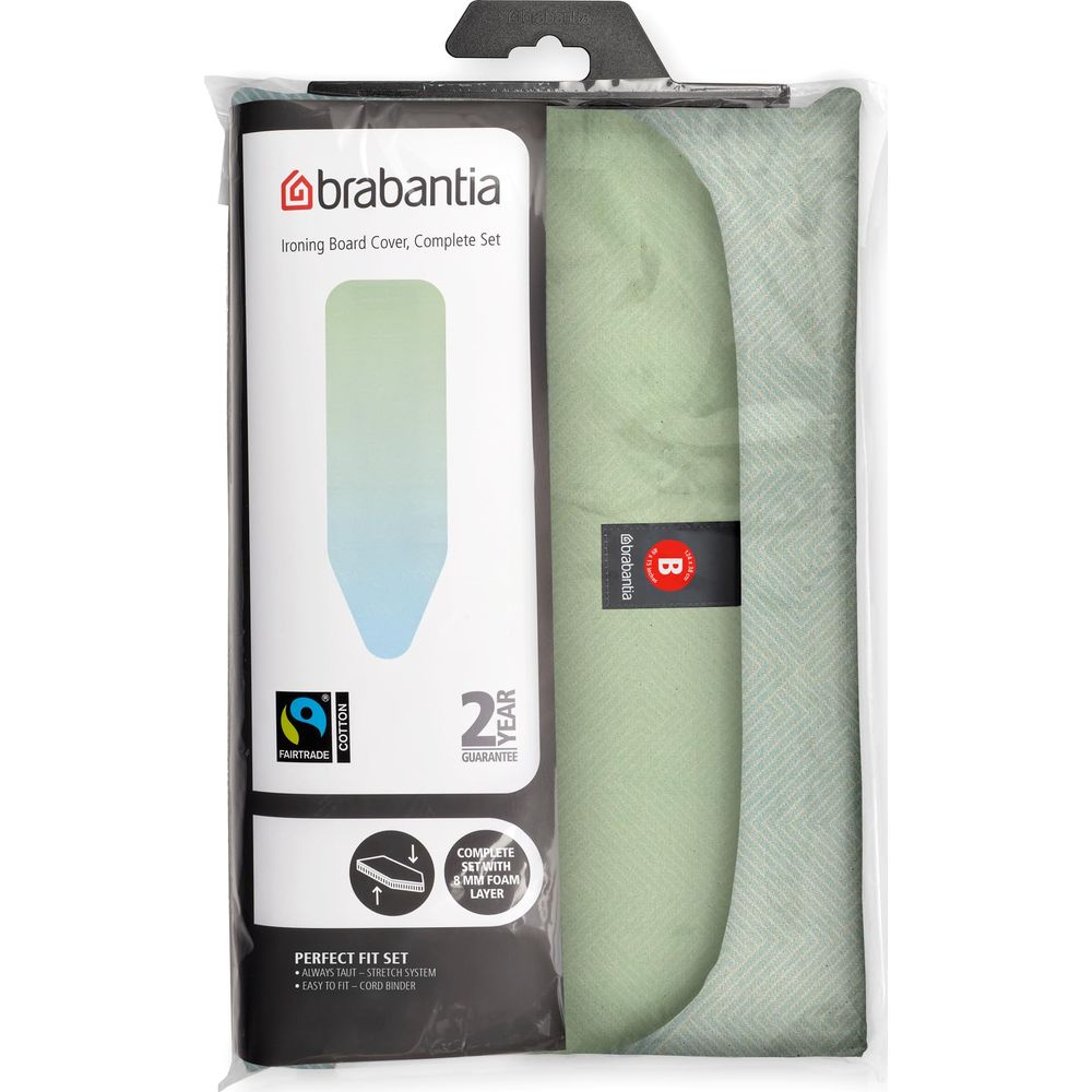 Brabantia Bügelbrettbezug mit 8mm Schaumstoffschicht, Fairtrade Baumwolle.