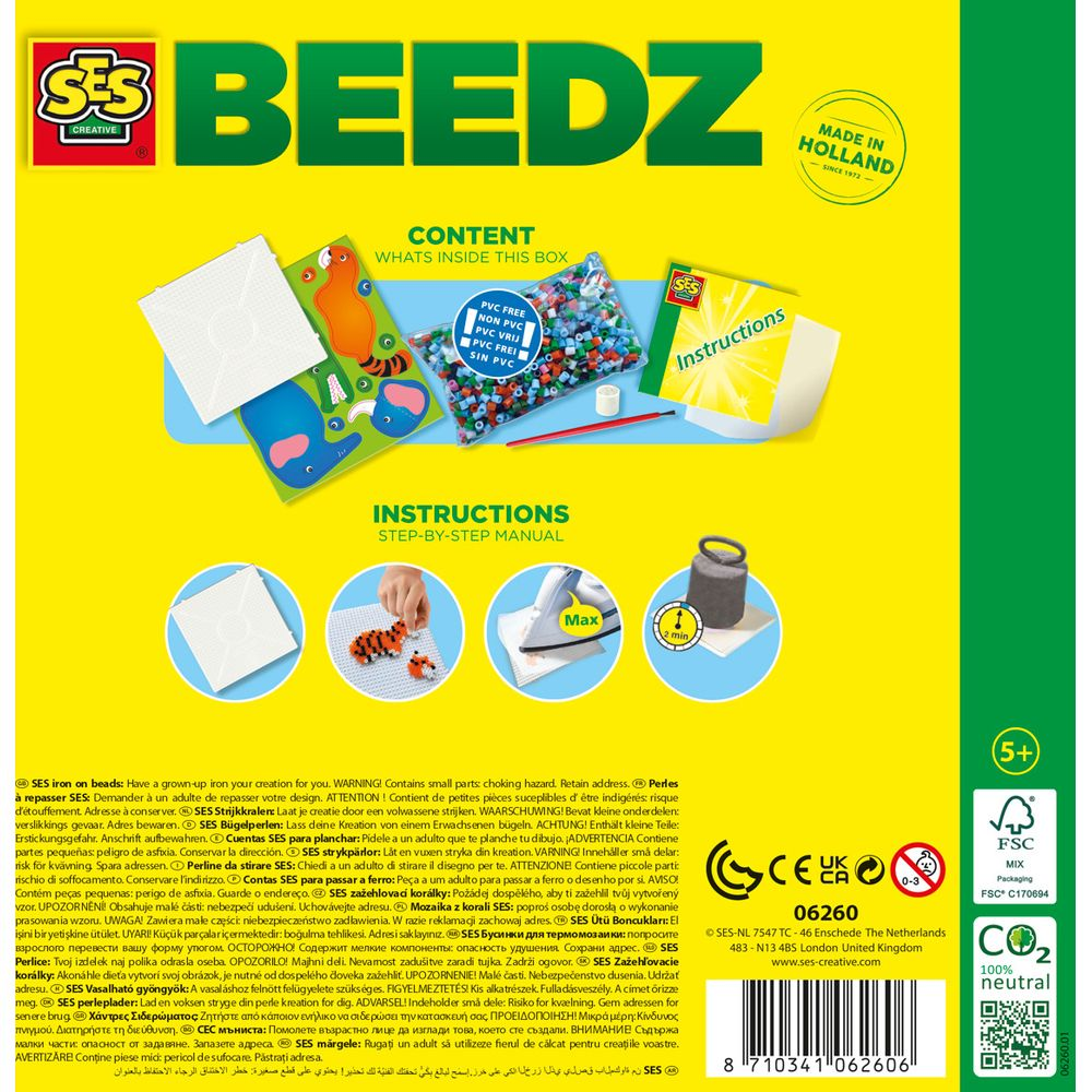 Kit de cuentas termoadhesivas SES Beedz: instrucciones, contenido y advertencias.