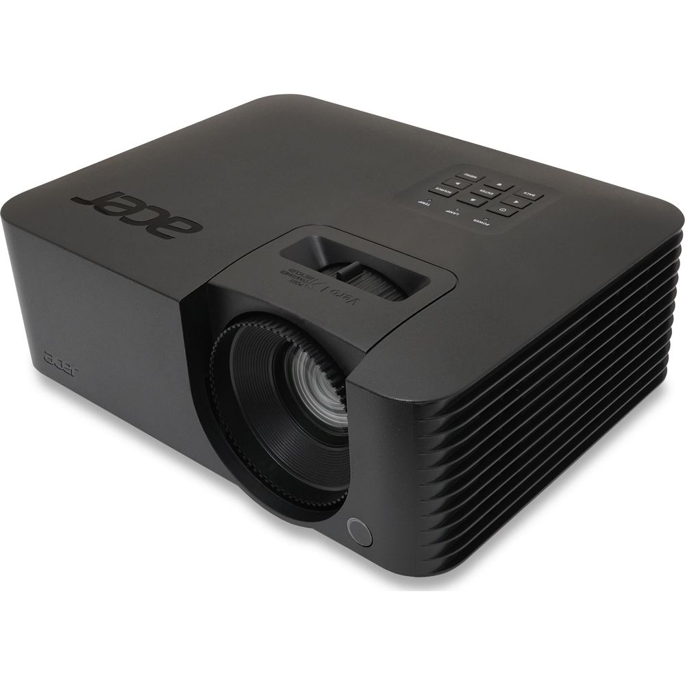 Projecteur Acer noir avec objectif zoom et boutons sur le dessus.