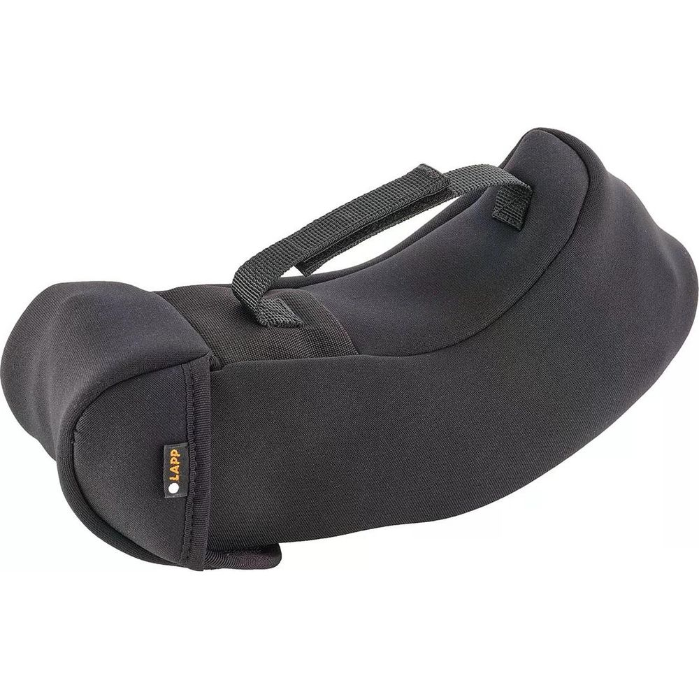 Schwarze LAPP-Tasche mit Tragegriff, geformt für ein Objekt.