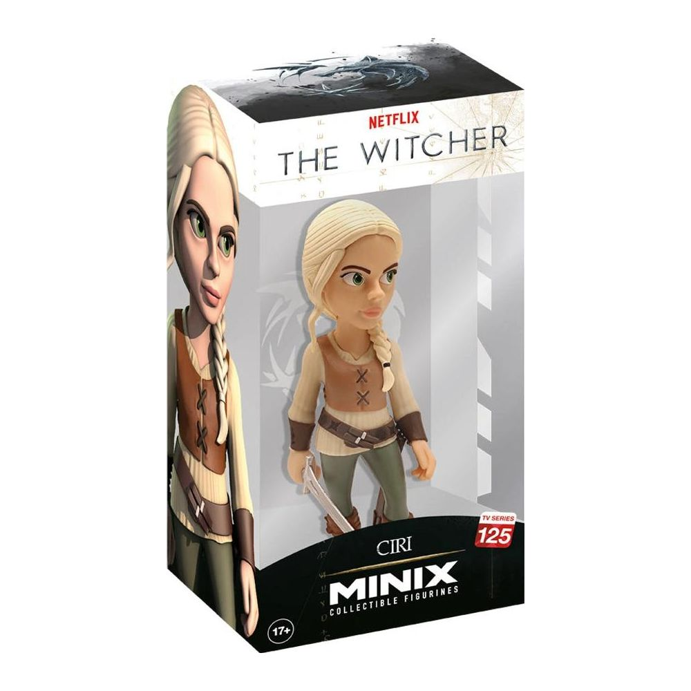Die Witcher Ciri Sammlerfigur in ihrer Box mit Netflix-Branding.