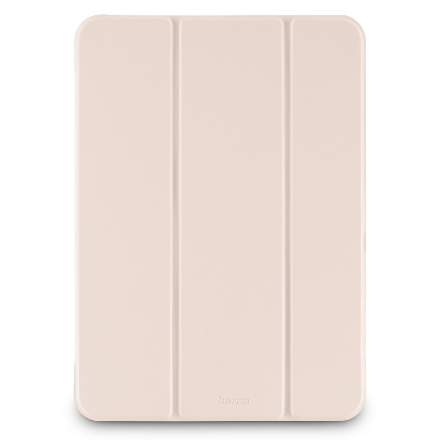 Eine rosafarbene Tablet-Hülle mit drei vertikalen Falten.