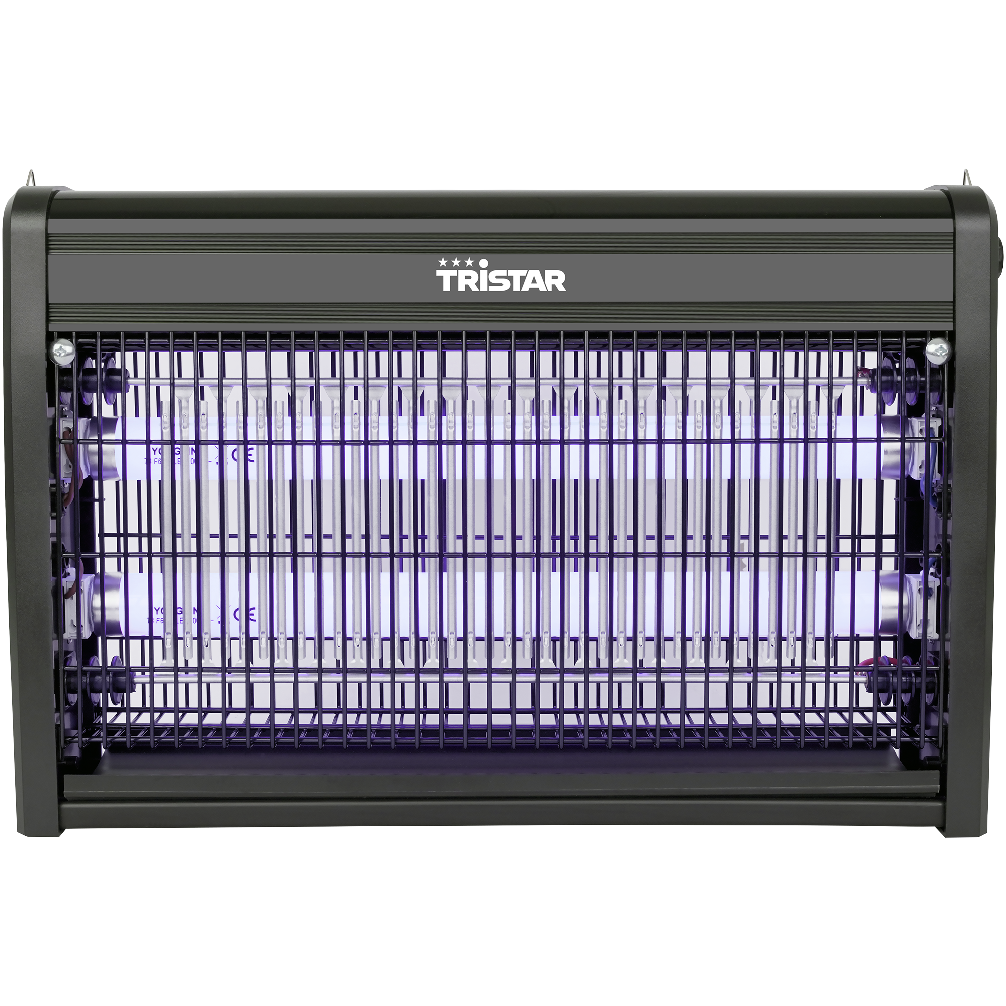 Un insetticida nero con luce UV e griglia protettiva.
