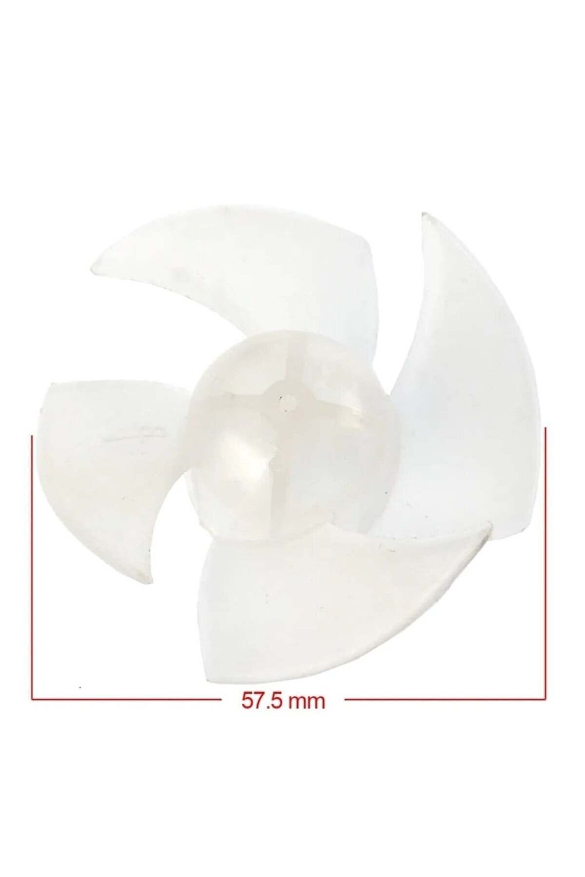 Dört kanatlı beyaz pervane 57,5 mm ölçülerindedir.