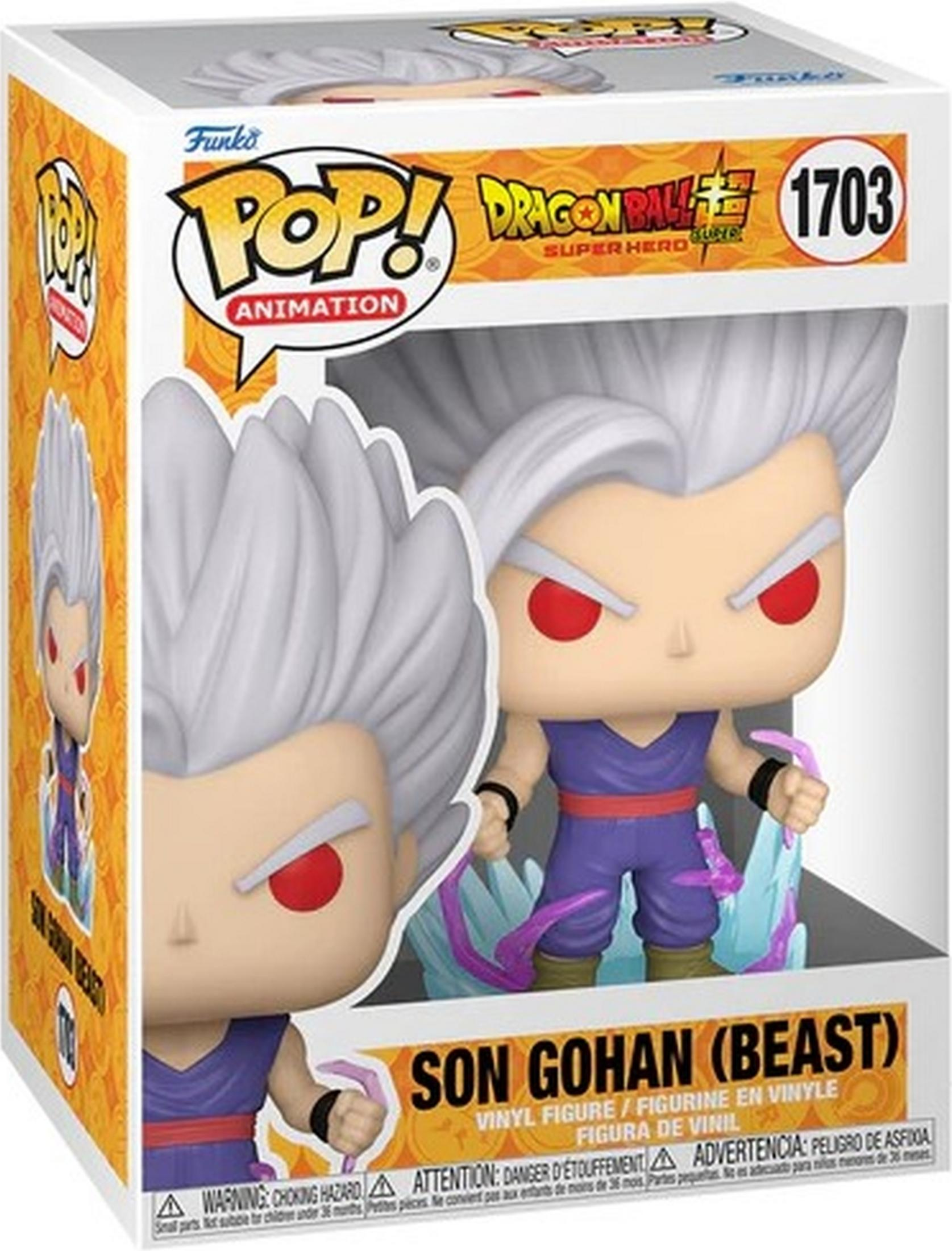 Action figure Funko Pop! in vinile di Son Gohan (Beast) da Dragon Ball Super Hero.