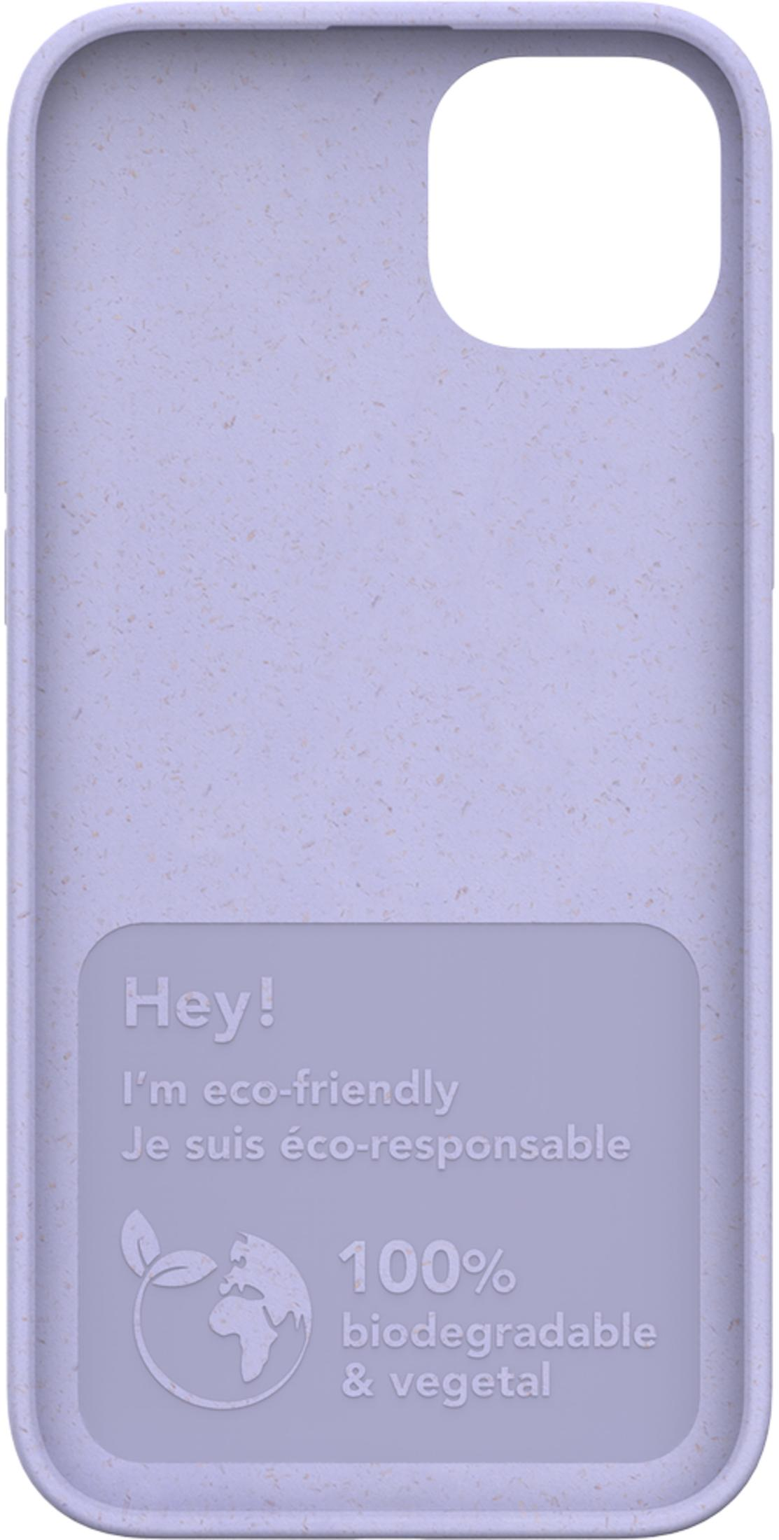 Custodia viola per telefono con testo: 100% biodegradabile e vegetale.