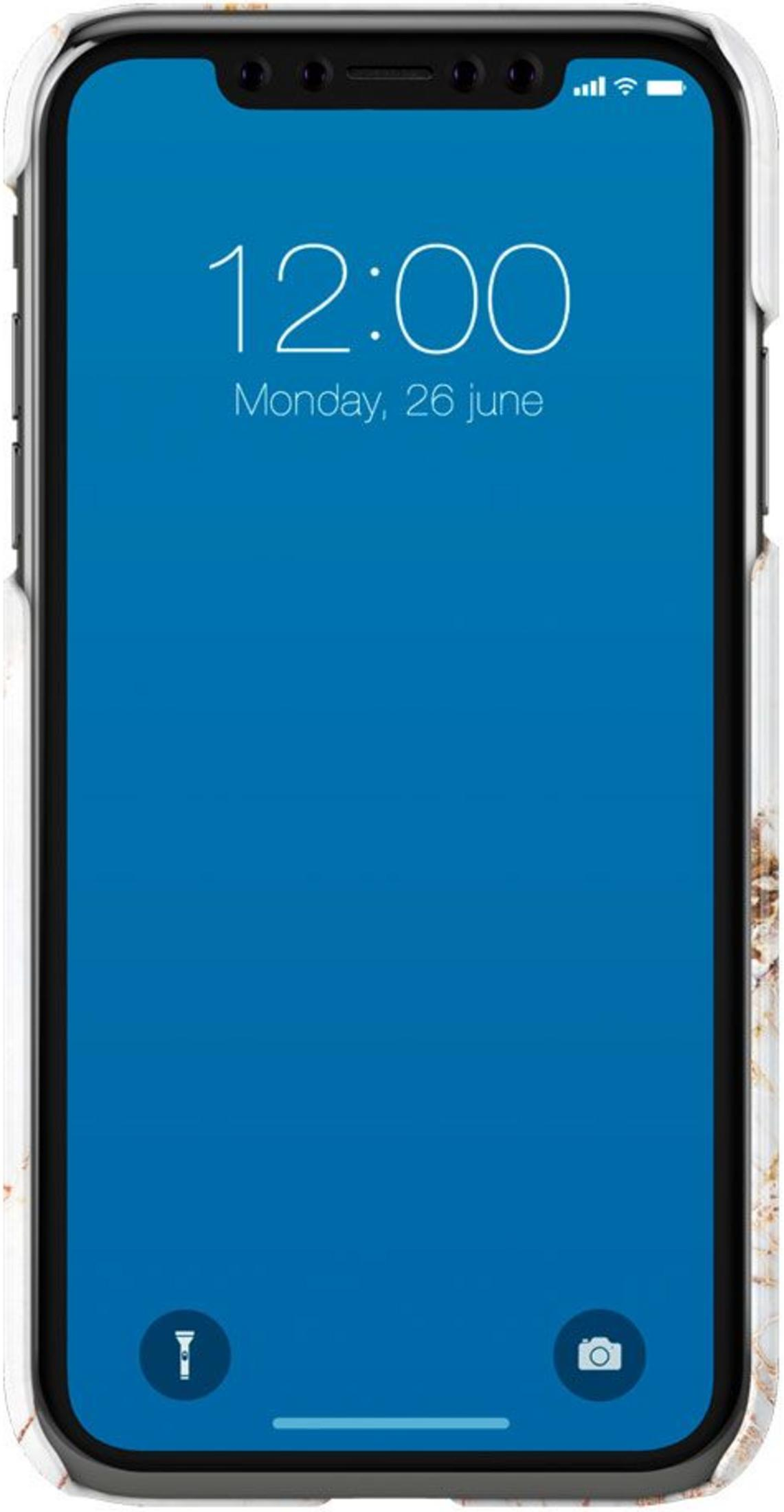 Un smartphone muestra las 12:00 y lunes, 26 de junio en pantalla azul.