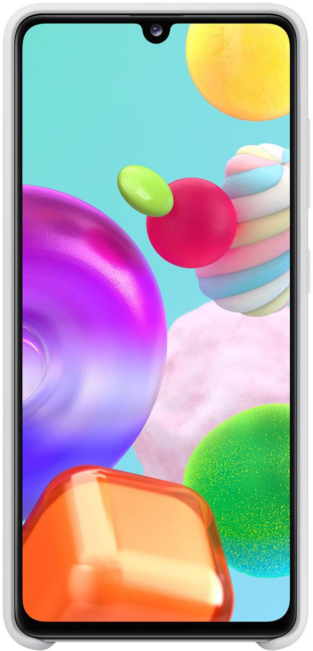 Uno smartphone con forme astratte colorate sullo schermo.
