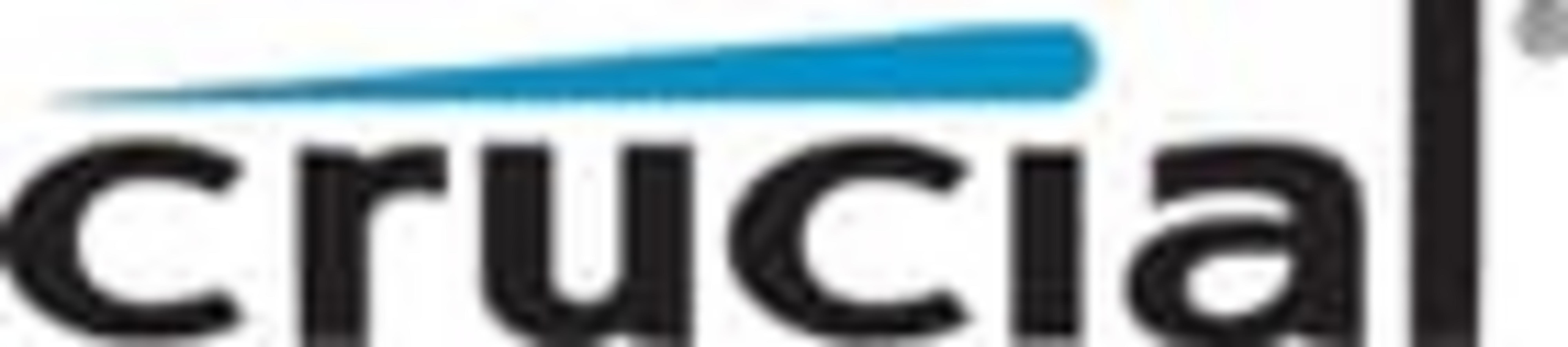 Das Crucial-Logo mit blauem Akzent.