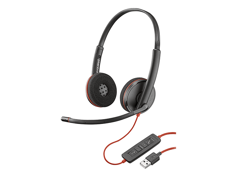 POLY Blackwire C3220 USB-A Kablolu Kulak Üstü Kulaklık Siyah