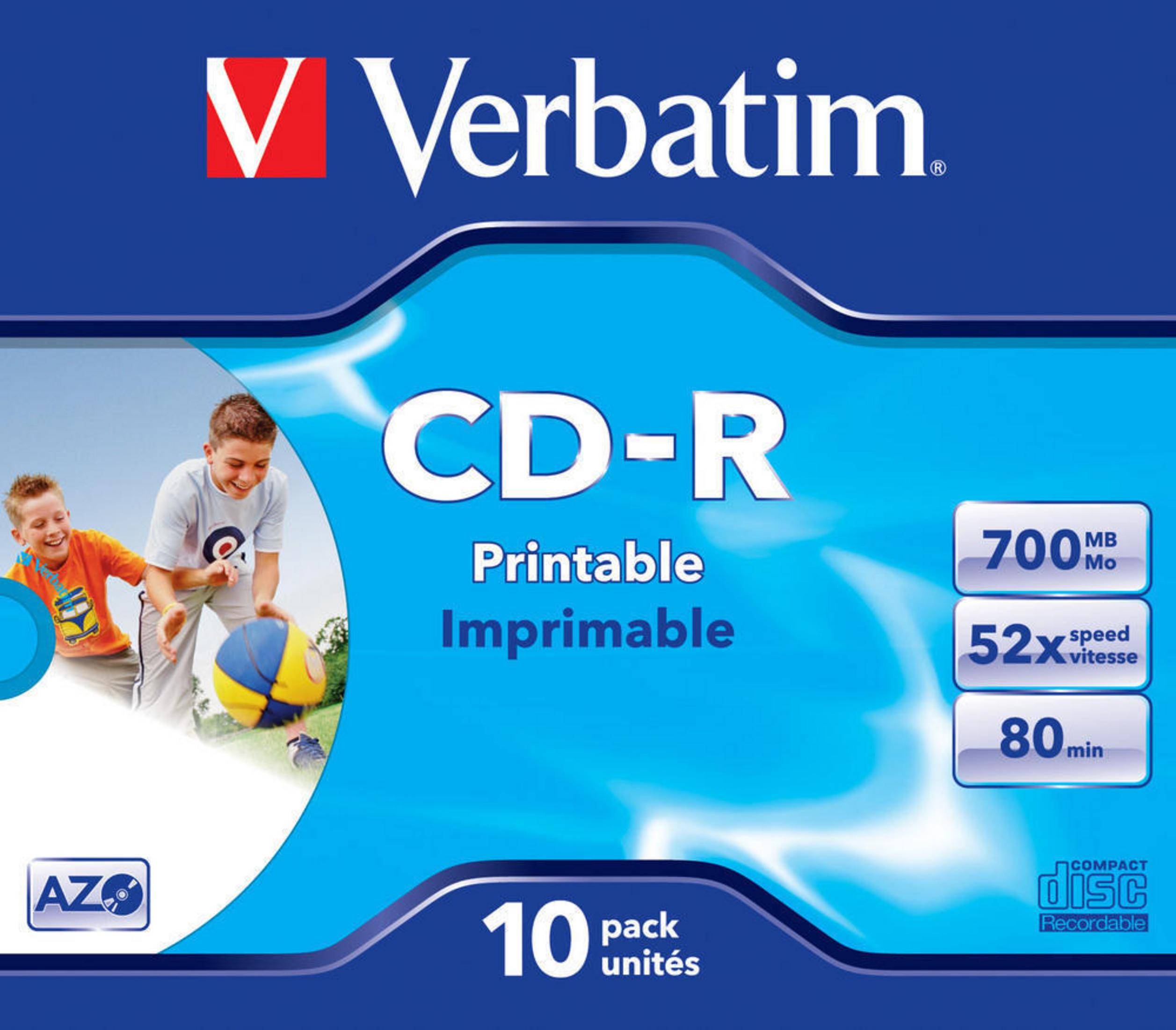 Verbatim CD-R 10 szt., 700MB, 52x prędkość, 80 min.