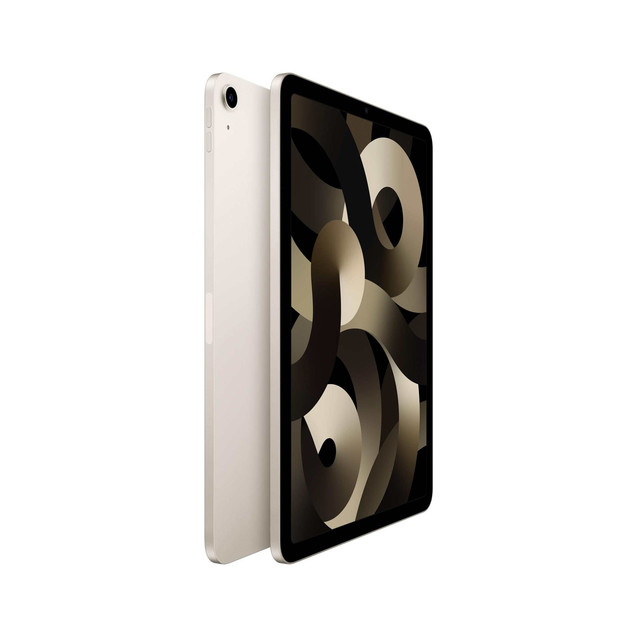 Een lichtbeige tablet staat rechtop, met een ander tablet ernaast.