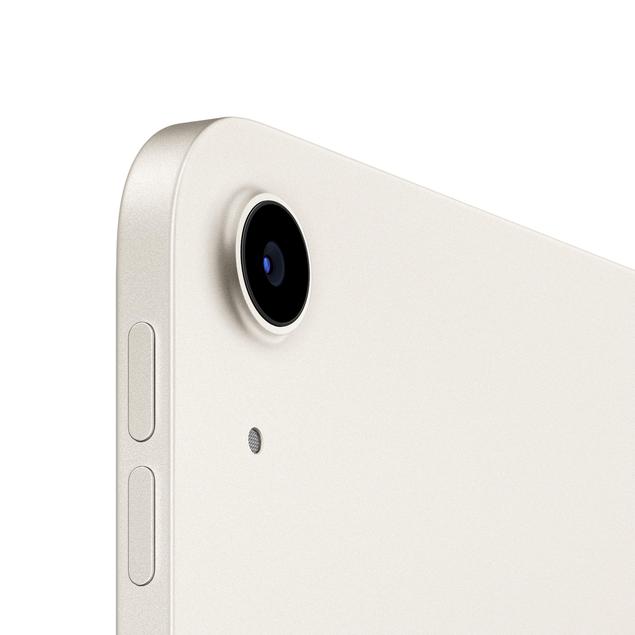 Close-up van de achterkant van een witte tablet met cameralens en speaker.