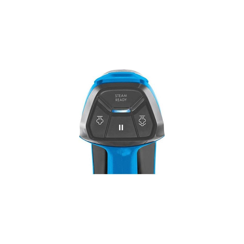 Niebiesko-czarny panel sterowania parownicy z