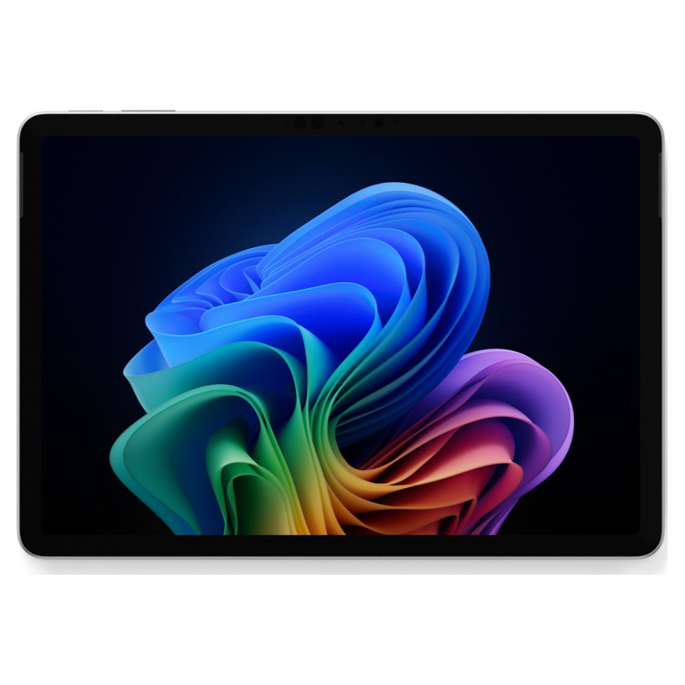 Tablet wyświetlający kolorowy, abstrakcyjny wzór na ekranie.