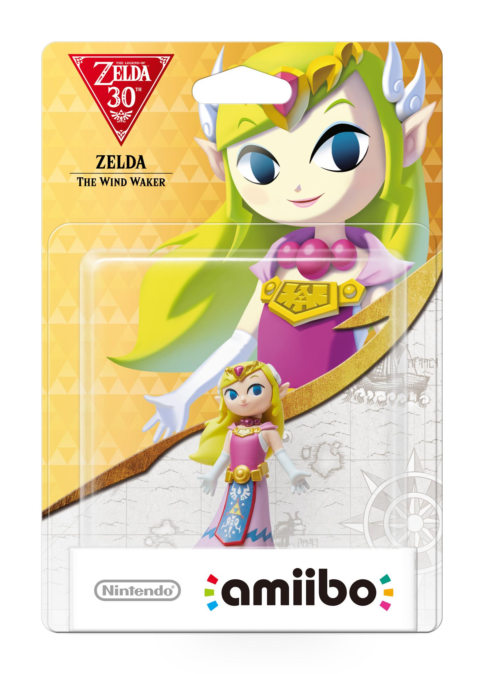 Amiibo-Figur von Zelda aus Wind Waker in Verpackung.