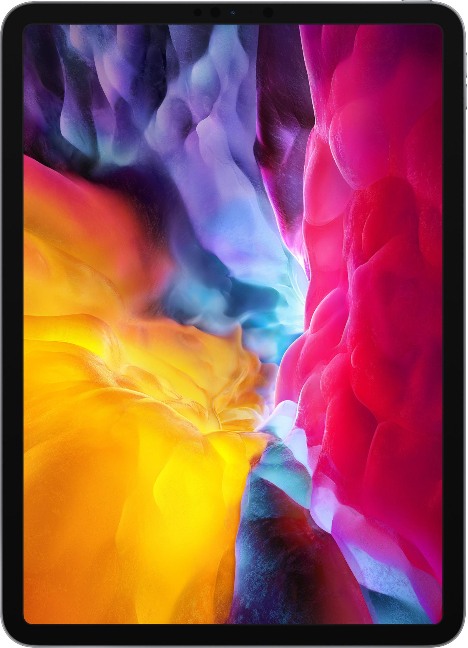 Fondo de pantalla abstracto con colores vibrantes: amarillo, rosa, azul y morado.
