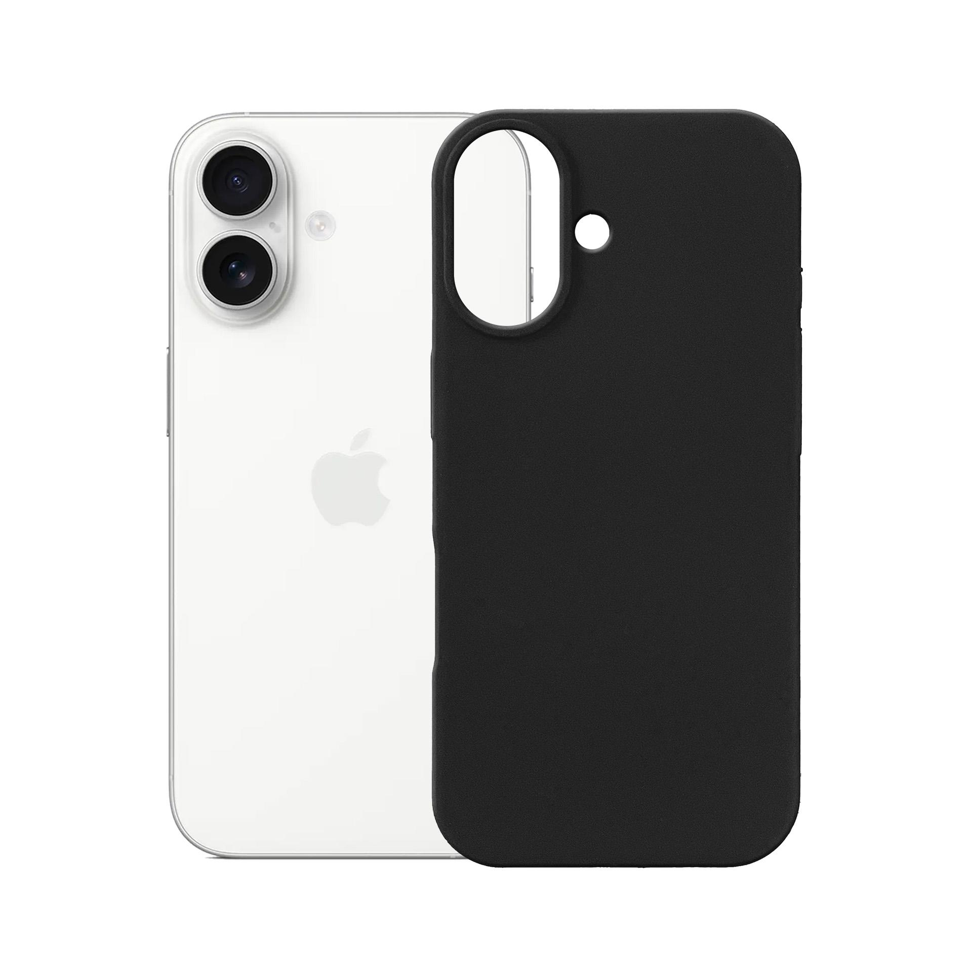Biały smartfon z dwoma aparatami, obok czarna obudowa telefonu.