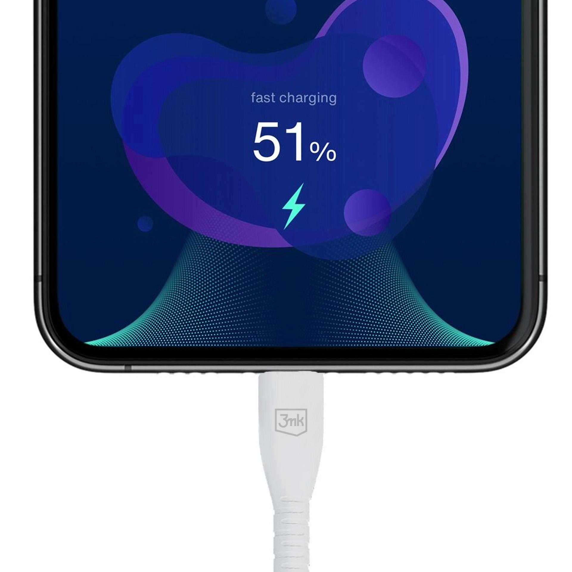 Smartfon wyświetla 51% naładowania i szybkie ładowanie.