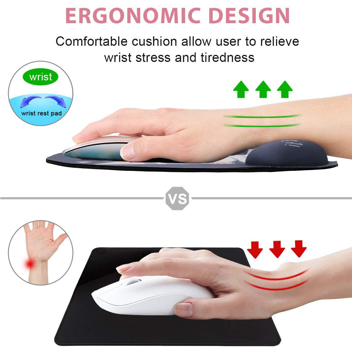 Porównanie: Ergonomiczny design z podpórką na nadgarstek vs. bez. Wspiera nadgarstek.
