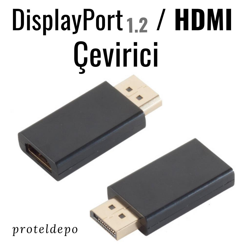 Beyaz arka plan üzerinde iki siyah DisplayPort - HDMI adaptörü.