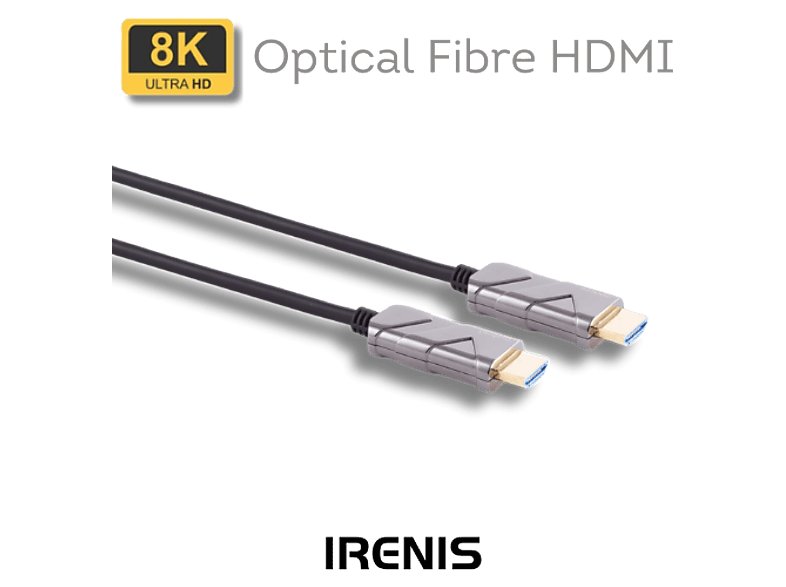 IRENIS 8K Aktif Optik Ultra High Speed (AOC)  2.1 48 Gbps HDMI Kablo Gri