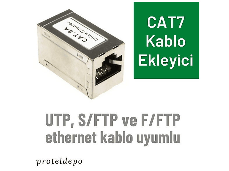 IRENIS CAT7 Ekleyici, Birleştirici, Uzatıcı Ethernet Bağlantı Kablosu Gri