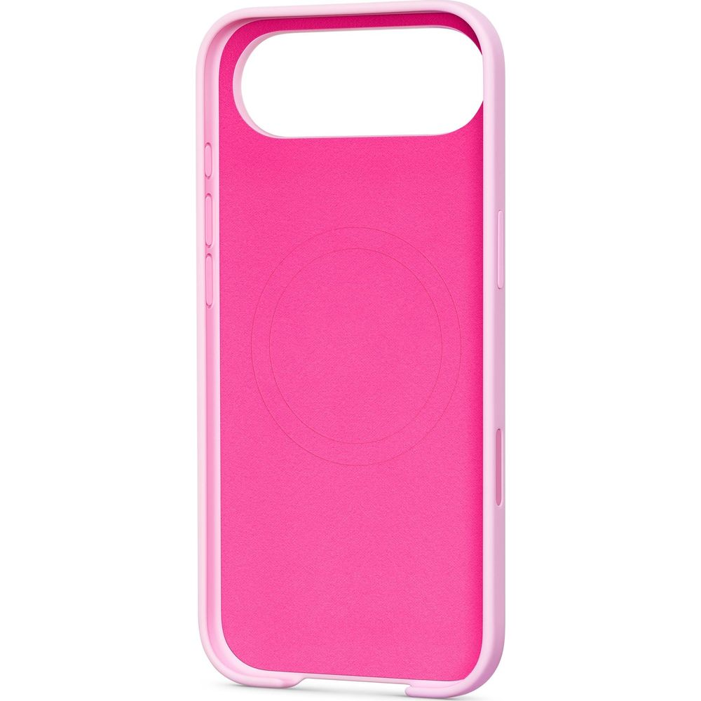 Jasnoróżowe etui na telefon z jasnoróżowym wnętrzem.