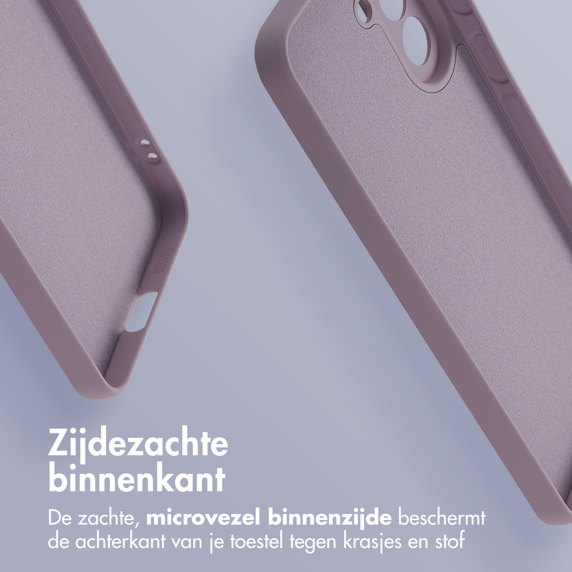 Paarse telefoonhoes binnenzijde zacht, beschermt tegen krassen.