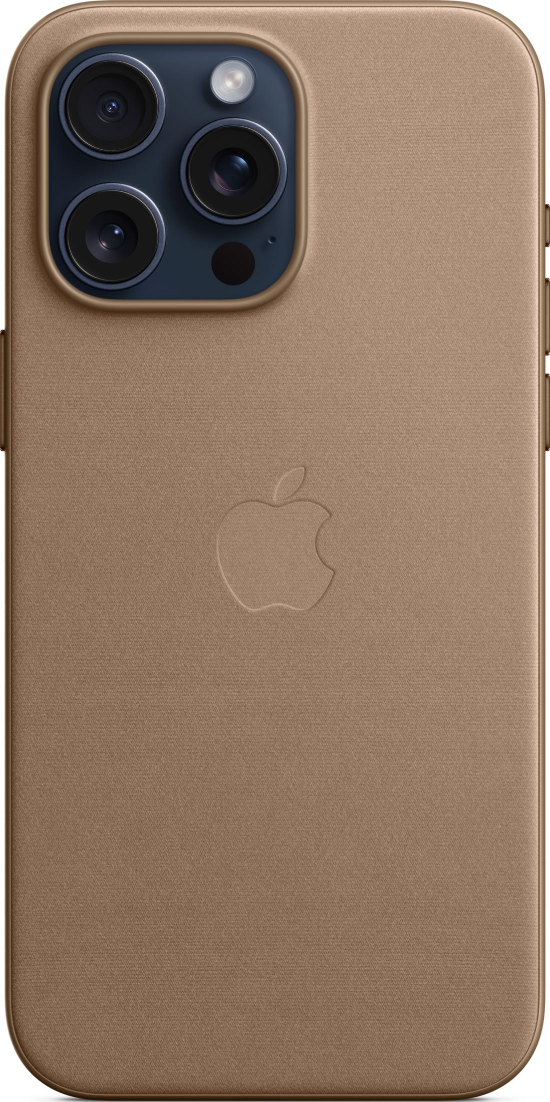 Bruine iPhone met camerasysteem en Apple logo.
