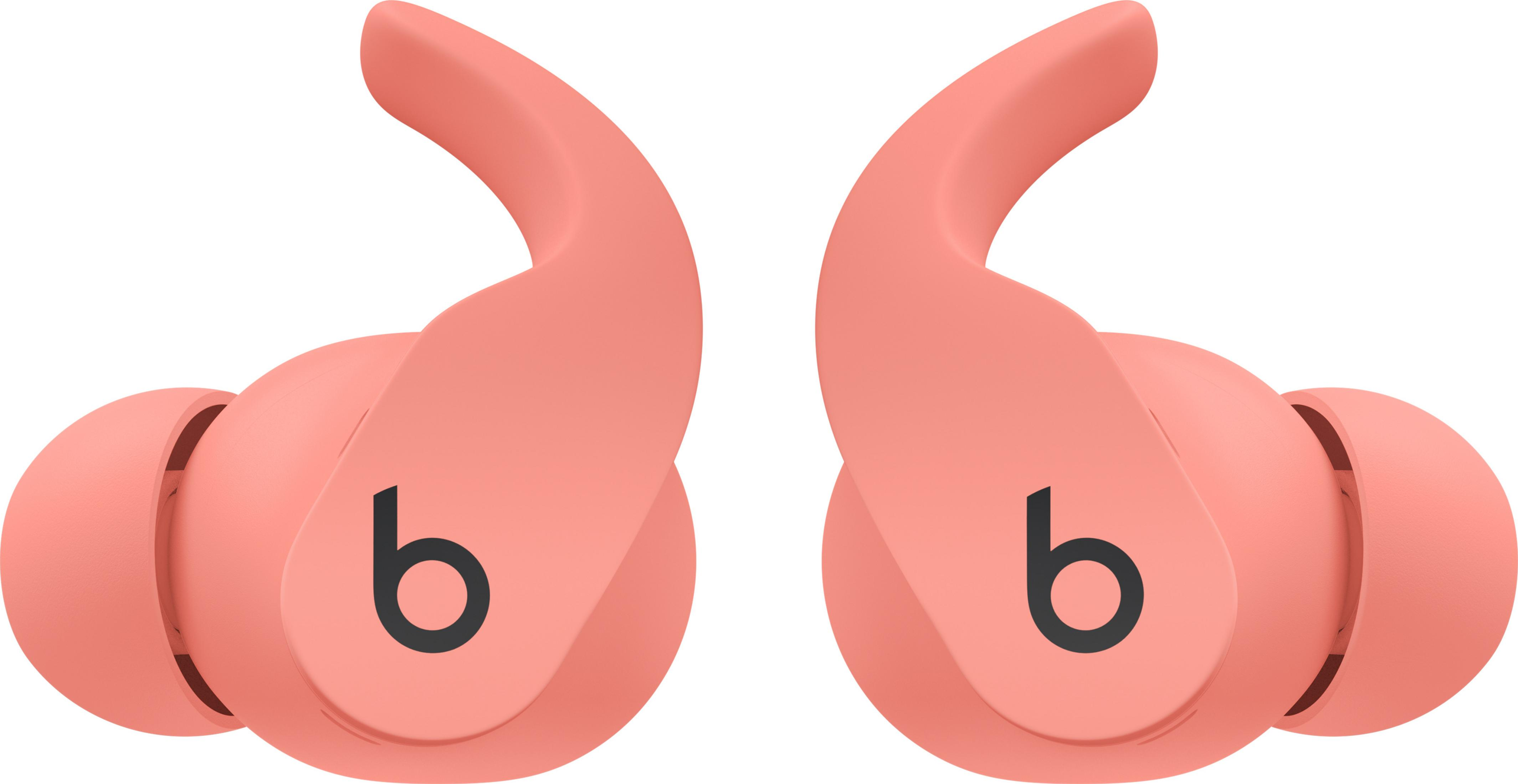 Dwa koralowe pąkle z czarnym logo "b" na białym tle.