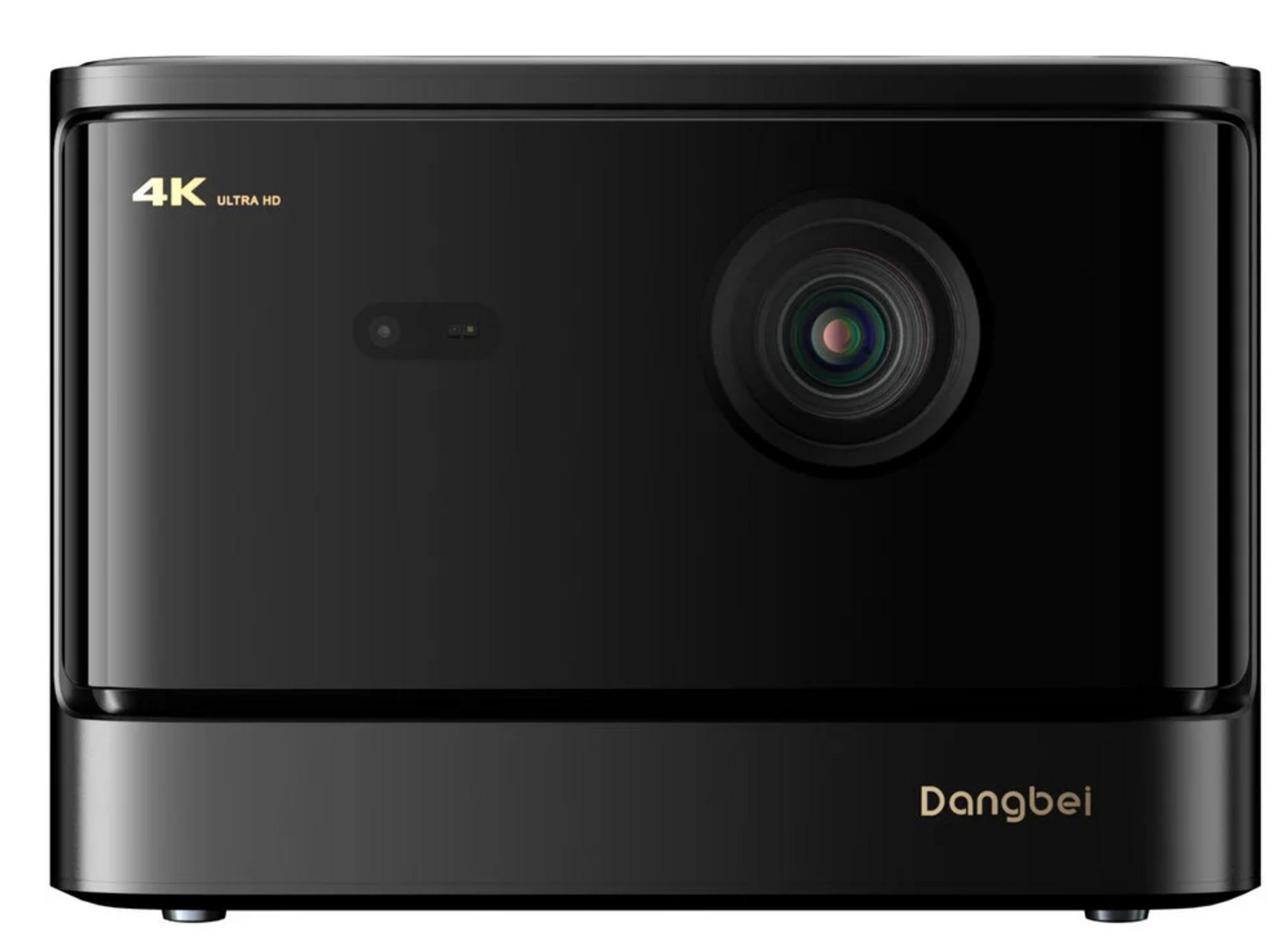 Projecteur noir avec logo 4K Ultra HD et marque Dangbei.