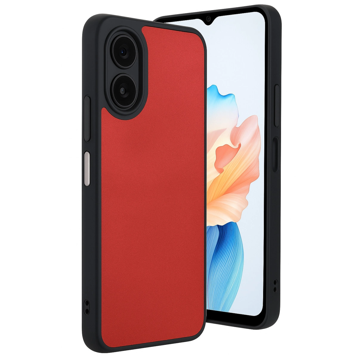 NEWFACE Oppo A38 Uyumlu Aras Deri Kapak Telefon Kılıfı Kırmızı