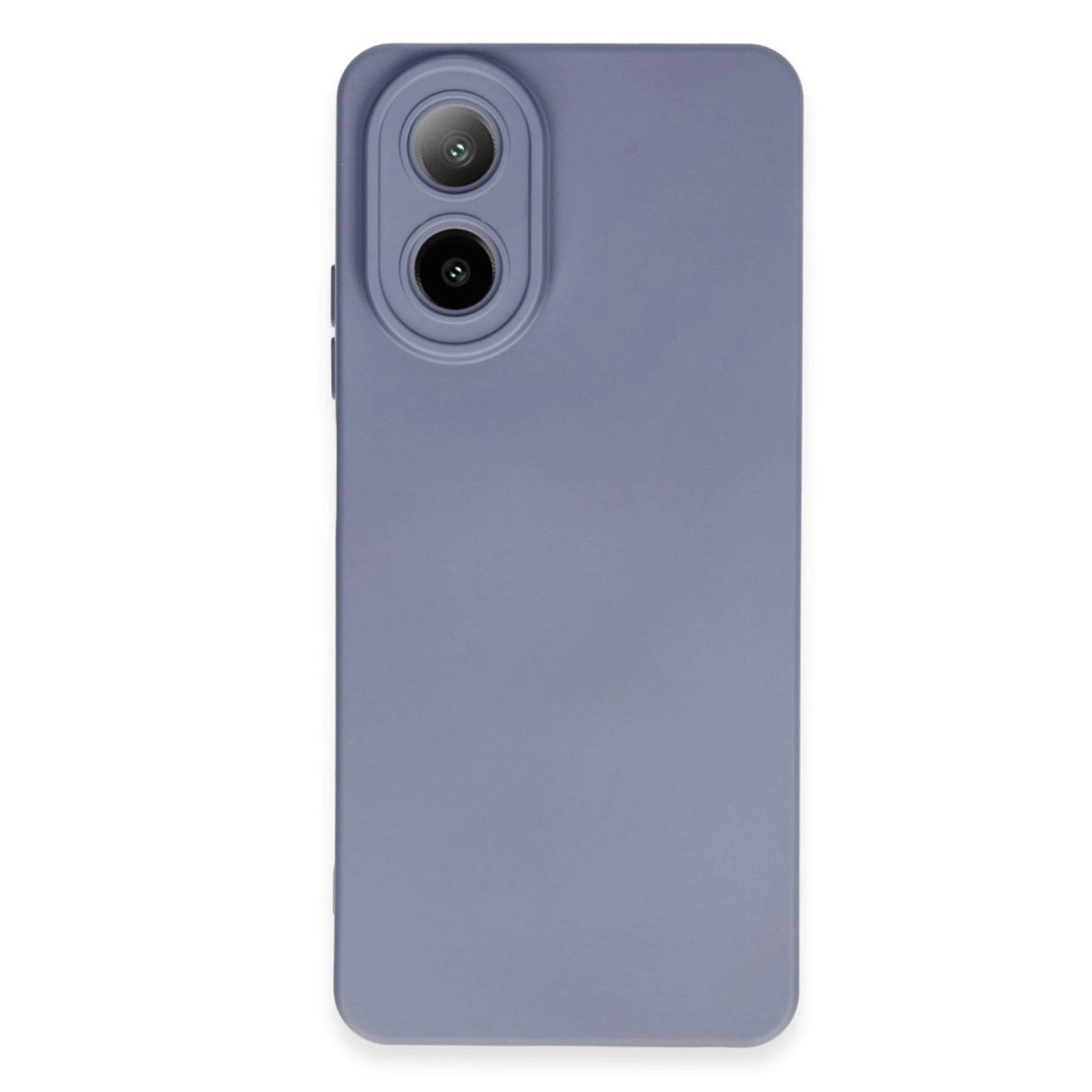 Üstte iki kamera lensi olan gri telefon kılıfı.
