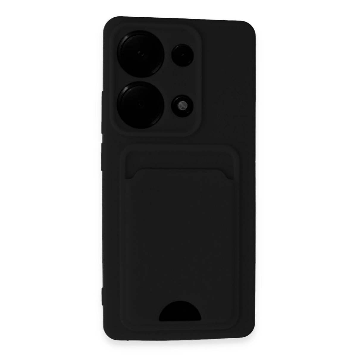 NEWFACE Xiaomi Redmi Note 13 Pro 4G Uyumlu Kelvin Kartvizitli Silikon Telefon Kılıfı Siyah